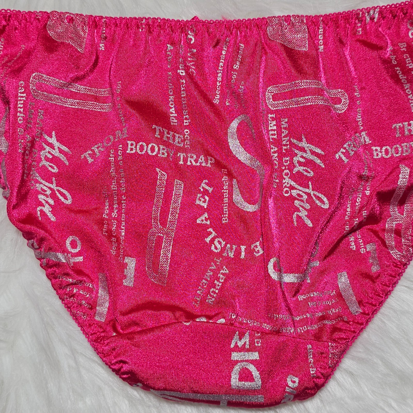 VTG Silky Panty Hot Pink Bikini Sissy Nylon Elastane Brief Size Small Hip 32-36″