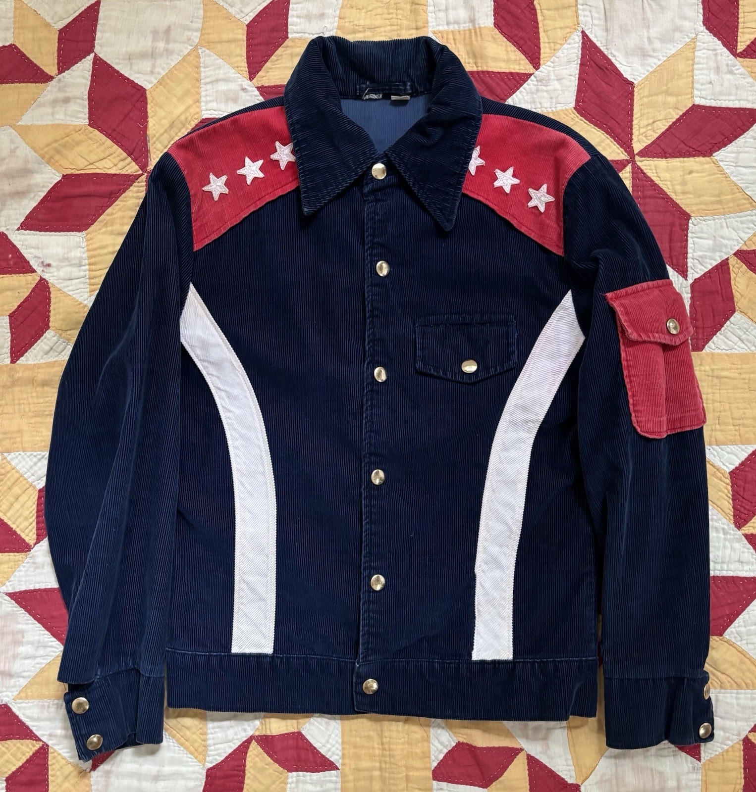 Vintage 60s 70s Outer Limits Corduroy Jacket Roller Skating USA Hippy Size 38
