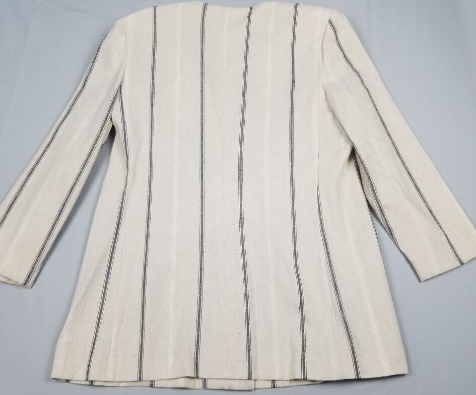 Vtg Leslie Fay Suit Blazer Size 10 Cotton Linen Blend 80s Career Cottage Retro