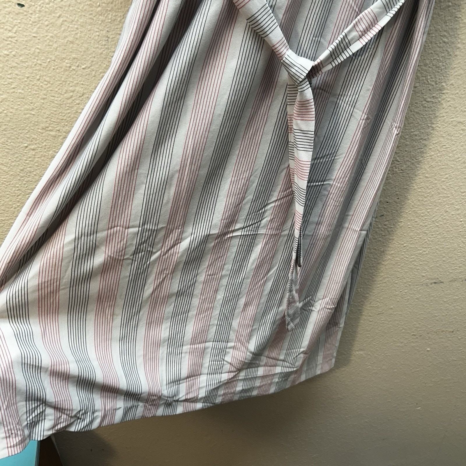 Vintage 60s Shirtwaist Dress Womens 13/14 Striped Belted Long Sleeve Western
