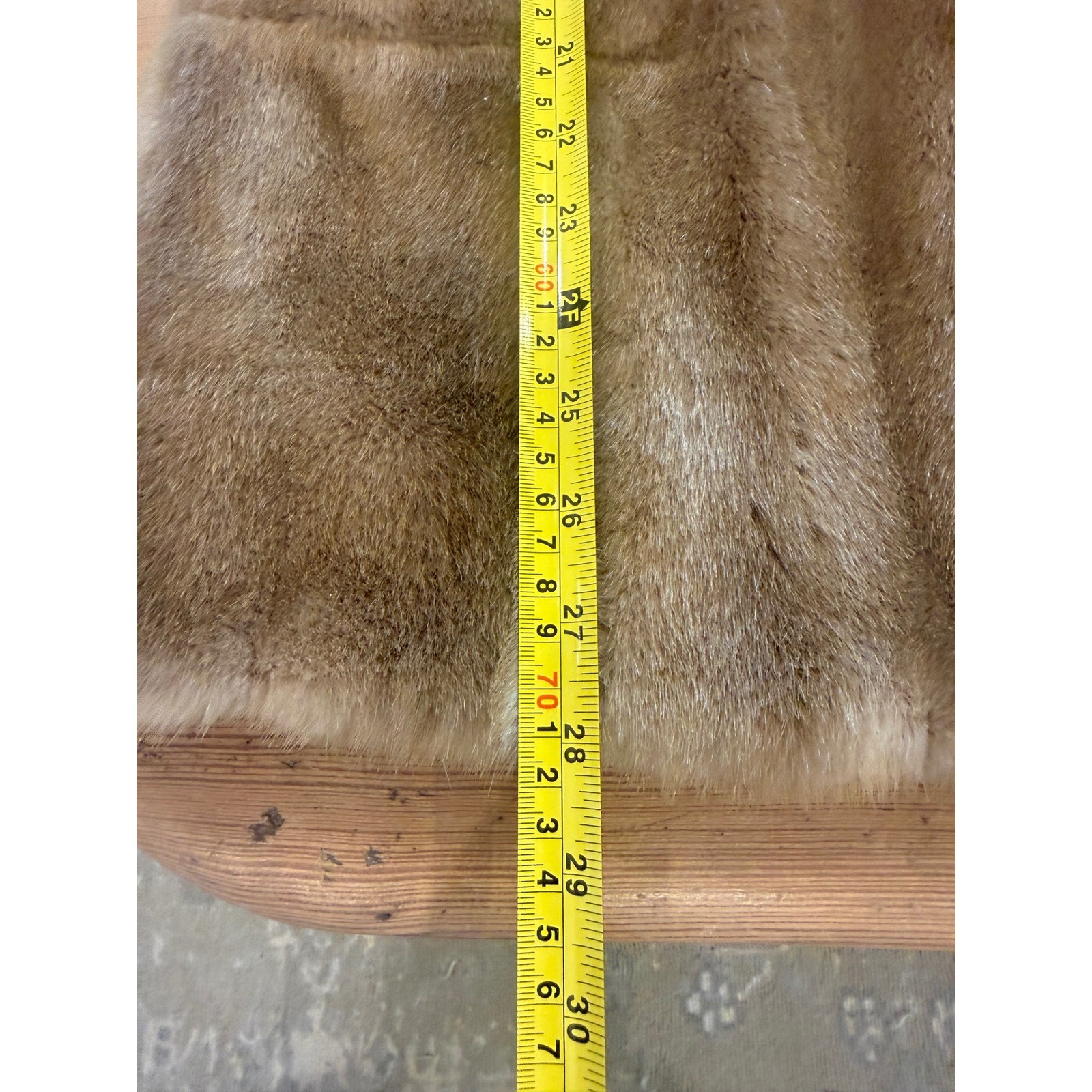Vintage Russel Taylor Mincara Faux Fur Coat Brown Mid-Length Button Front Jacket