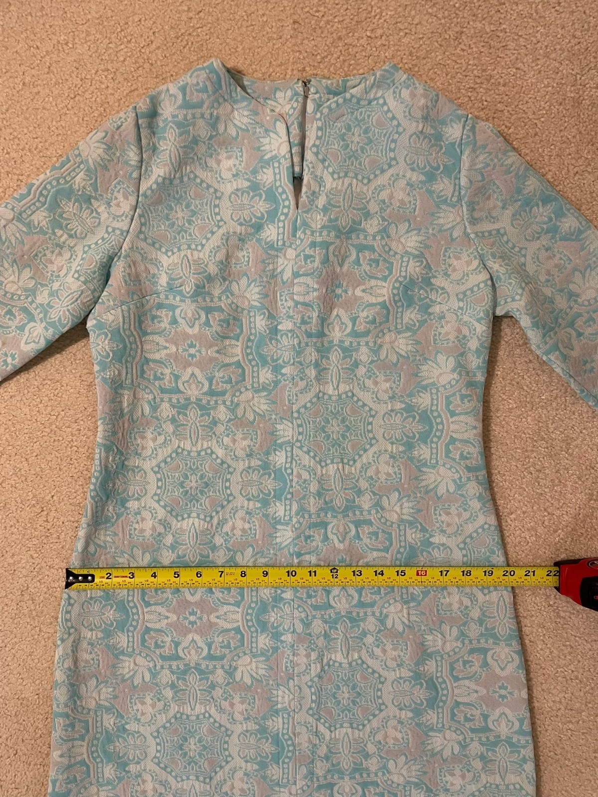 Vintage 60s Mod Dress Jackie O Palm Springs Bleeker Street Gogo Hippie MCM Blue