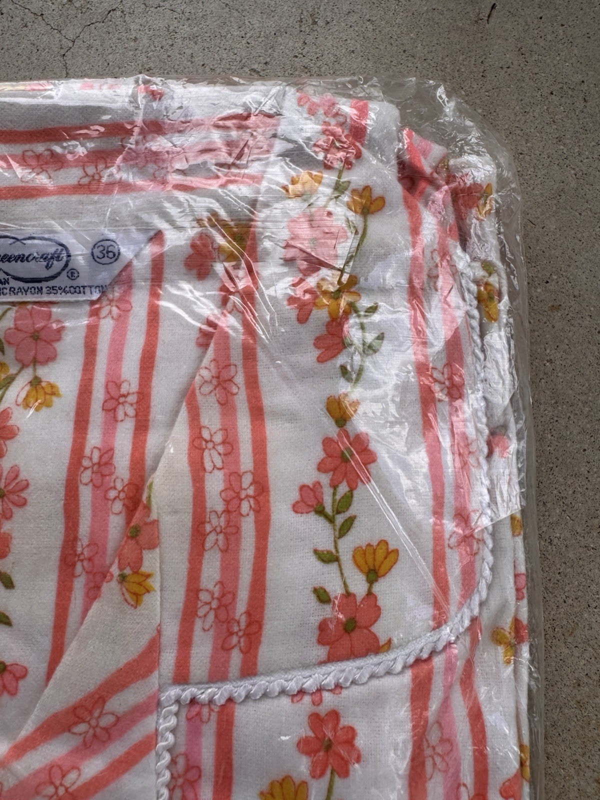 VTG 60s 70s Greencraft Pajamas NOS Deadstock Floral Pink Striped Mod Medium 36