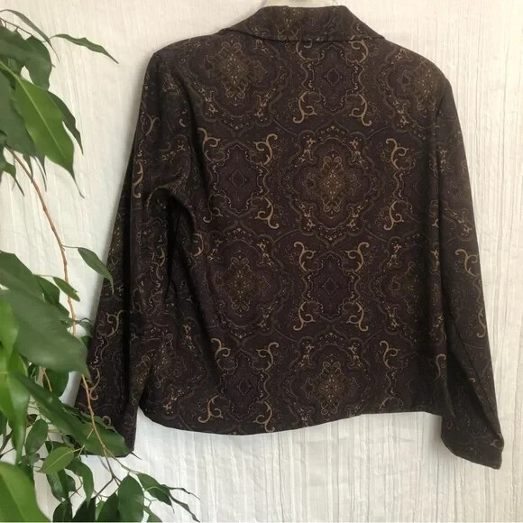 Vintage 90s BRIGGS NEW YORK woman SZ PS dressy work career blazer jacket paisley
