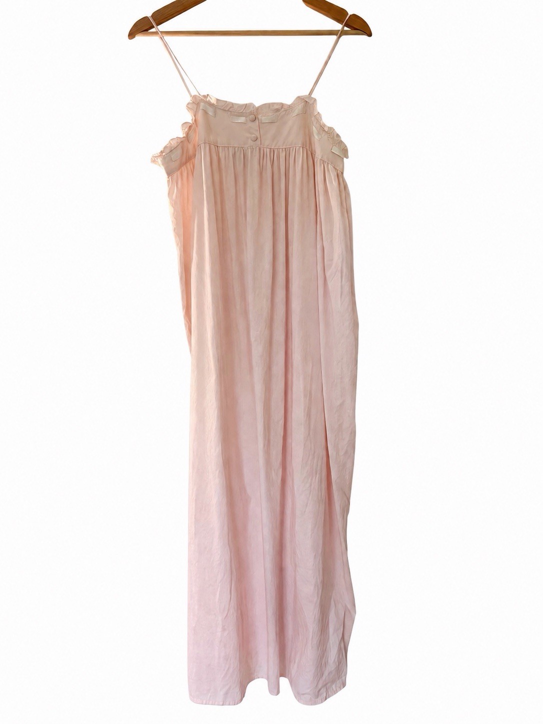 VTG 80s Victoria’s Secret Gold Label Pink Cotton Maxi Nightgown Slip Dress Small