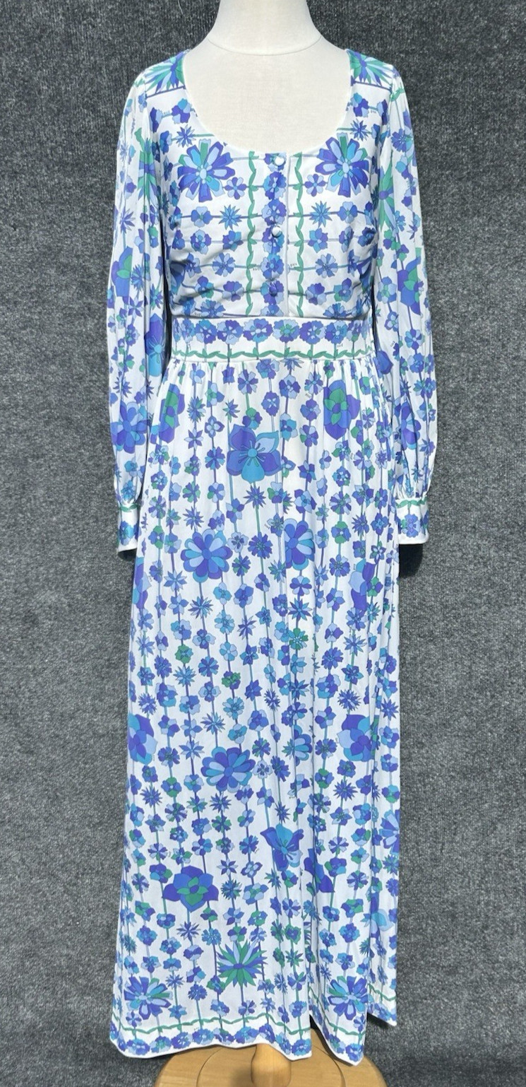 VTG 60s EMILIO PUCCI for Formfit Rogers Nightgown Lounge Long Robe Dress FLAW