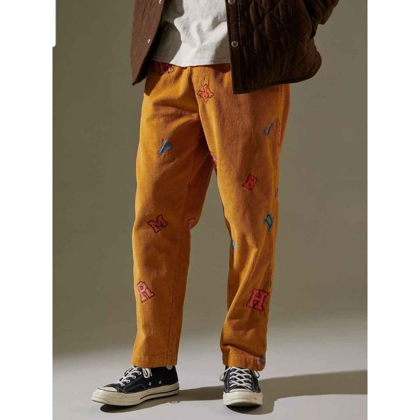 New Urban Outfitters Unisex Corduroy Cotton Patch Pants S/27w Streetwear Kidcore
