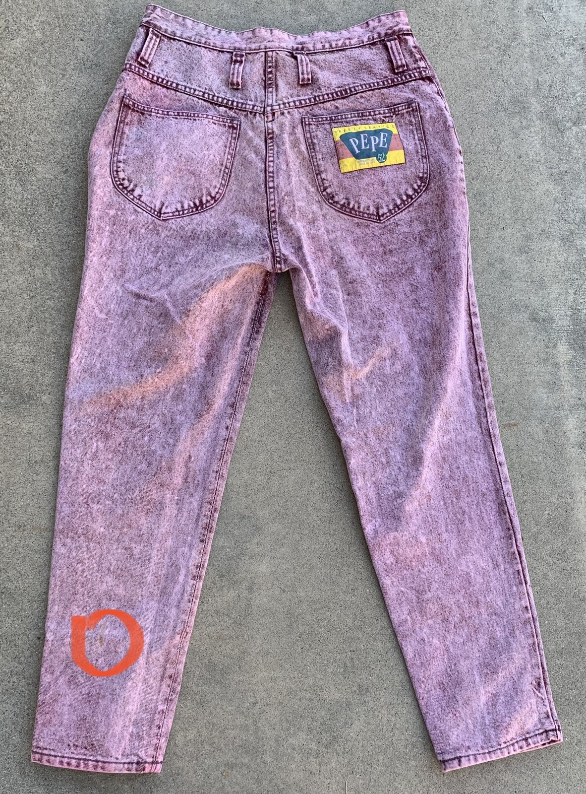 vintage Pepe Jeans acid wash high A waist tapered leg size 12/30 35 waist