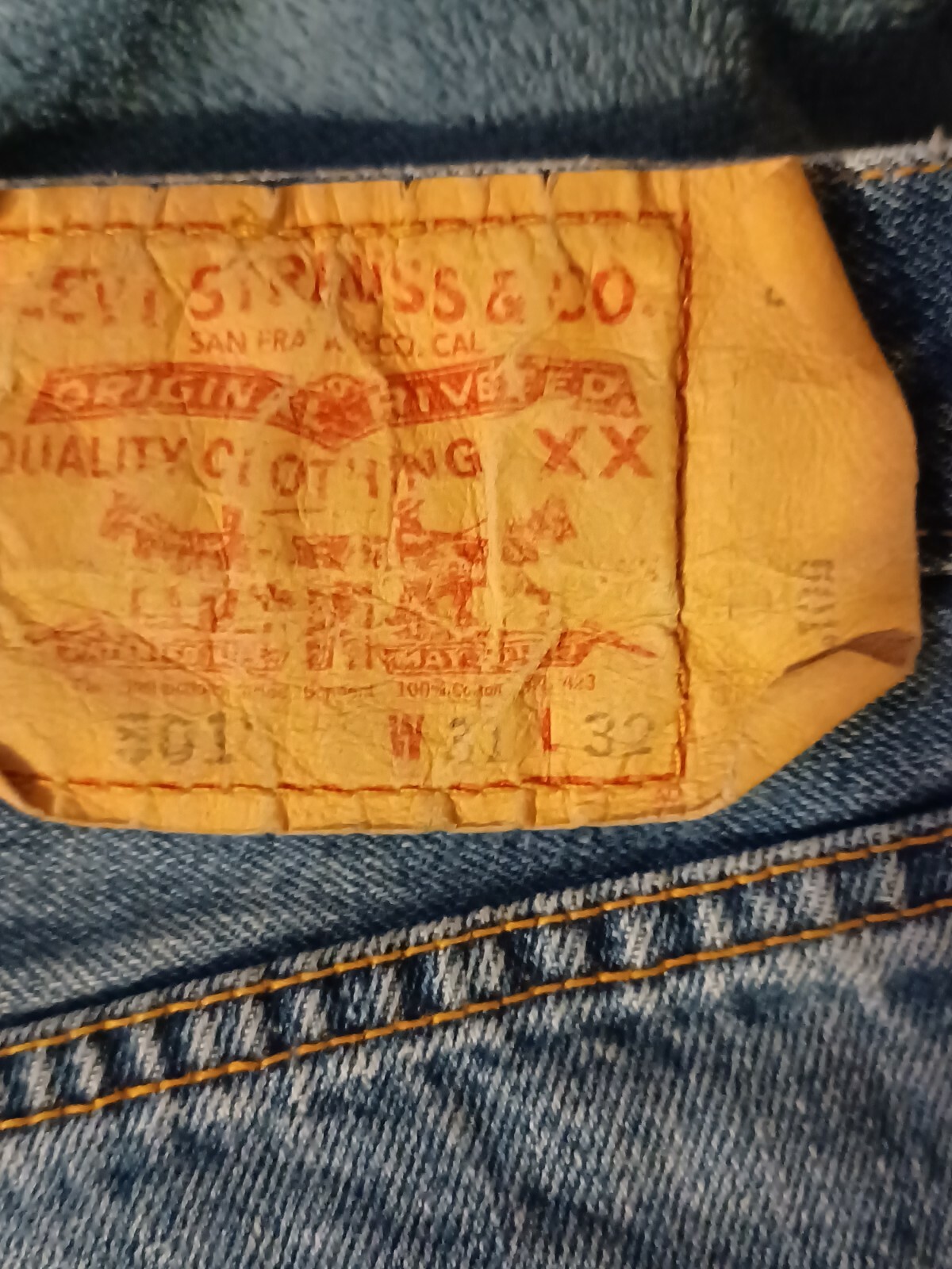 VTG 90s LEVI’S 501XX Jeans Size 31 x 31.5 baby blue super nice 00501-0193