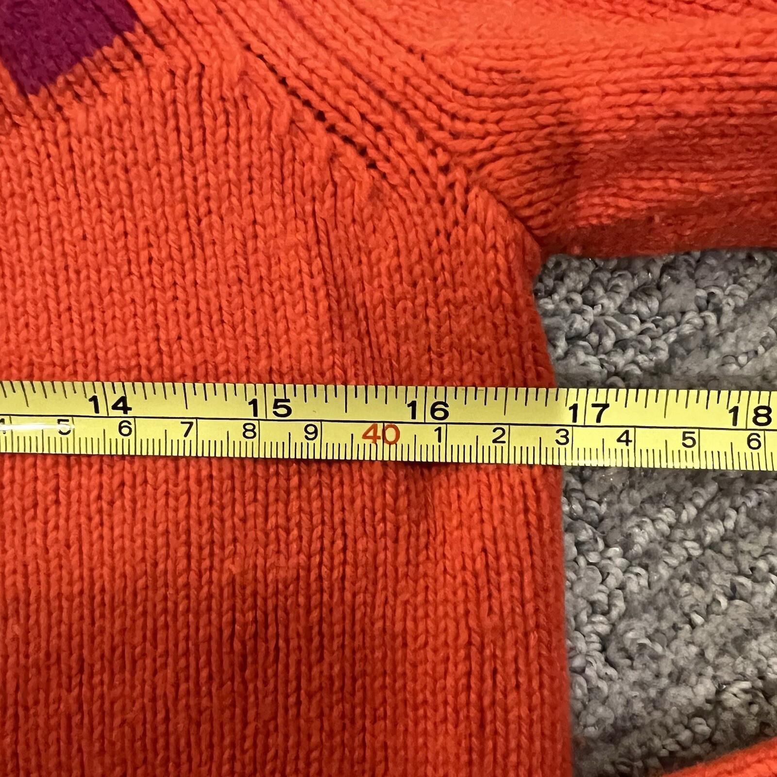 Vintage 90s Merino Wool Blend Fair Isle Aprés Ski Cottagecore Sweater Orange S