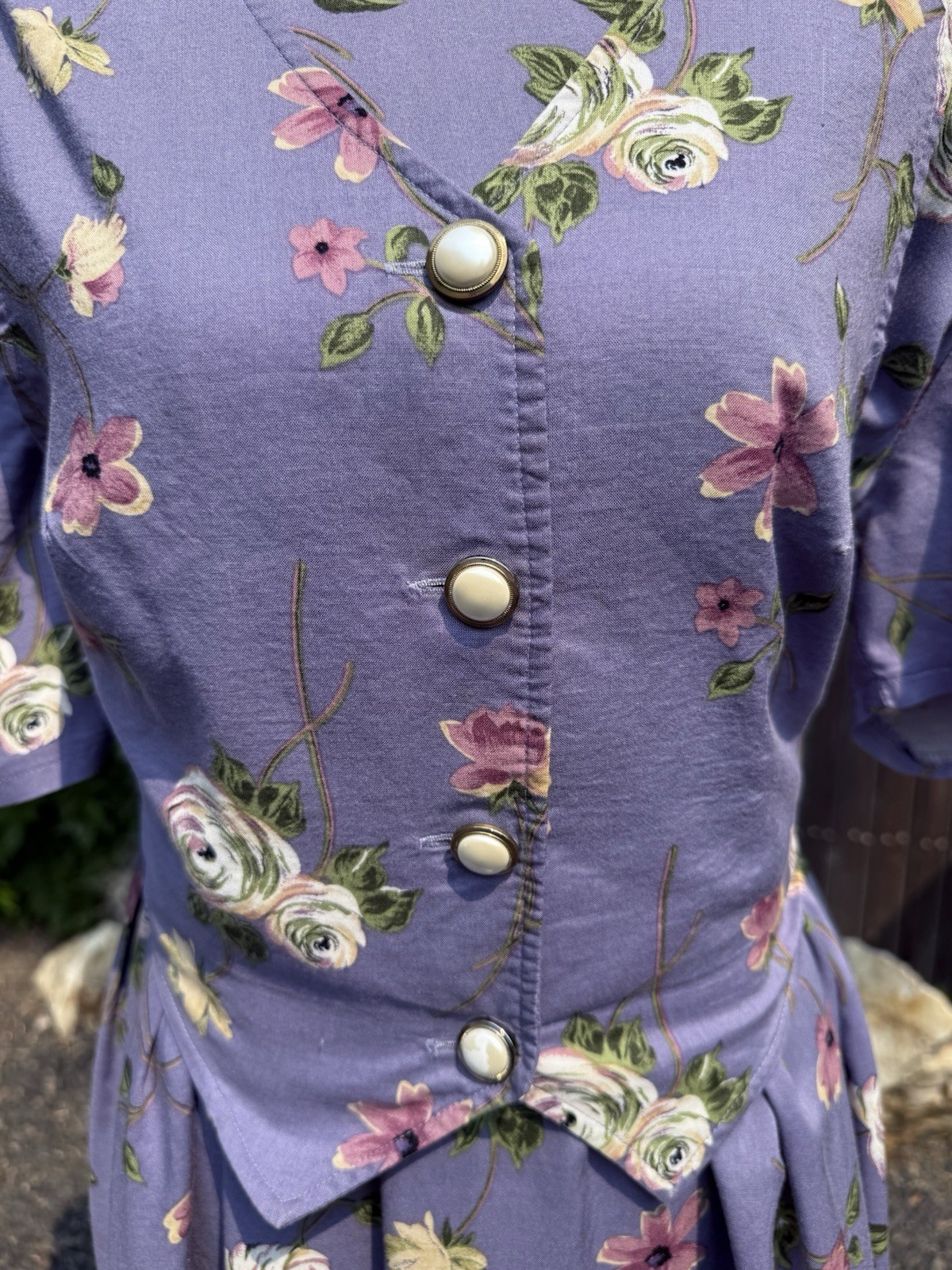 Vintage Just My Size Purple Cottage Dress With Adjustable Tie Waist Size 18W
