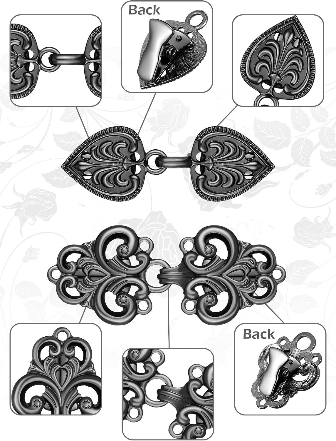 Multi-functional 4 Pcs Vintage Collar Clips – Enhance Your Wardrobe Effortlessly