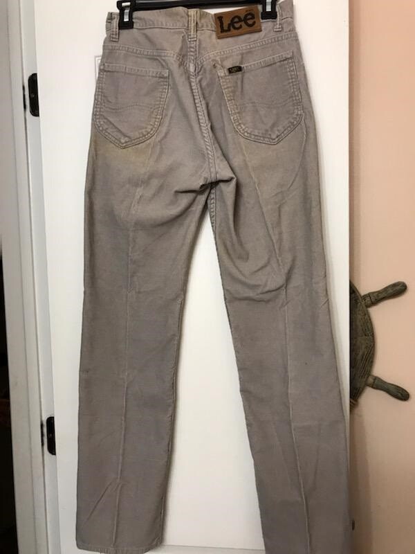 Original Vintage LEE Corduroy Jeans- Talon 42 Zipper- Size 29 x 32- Gray
