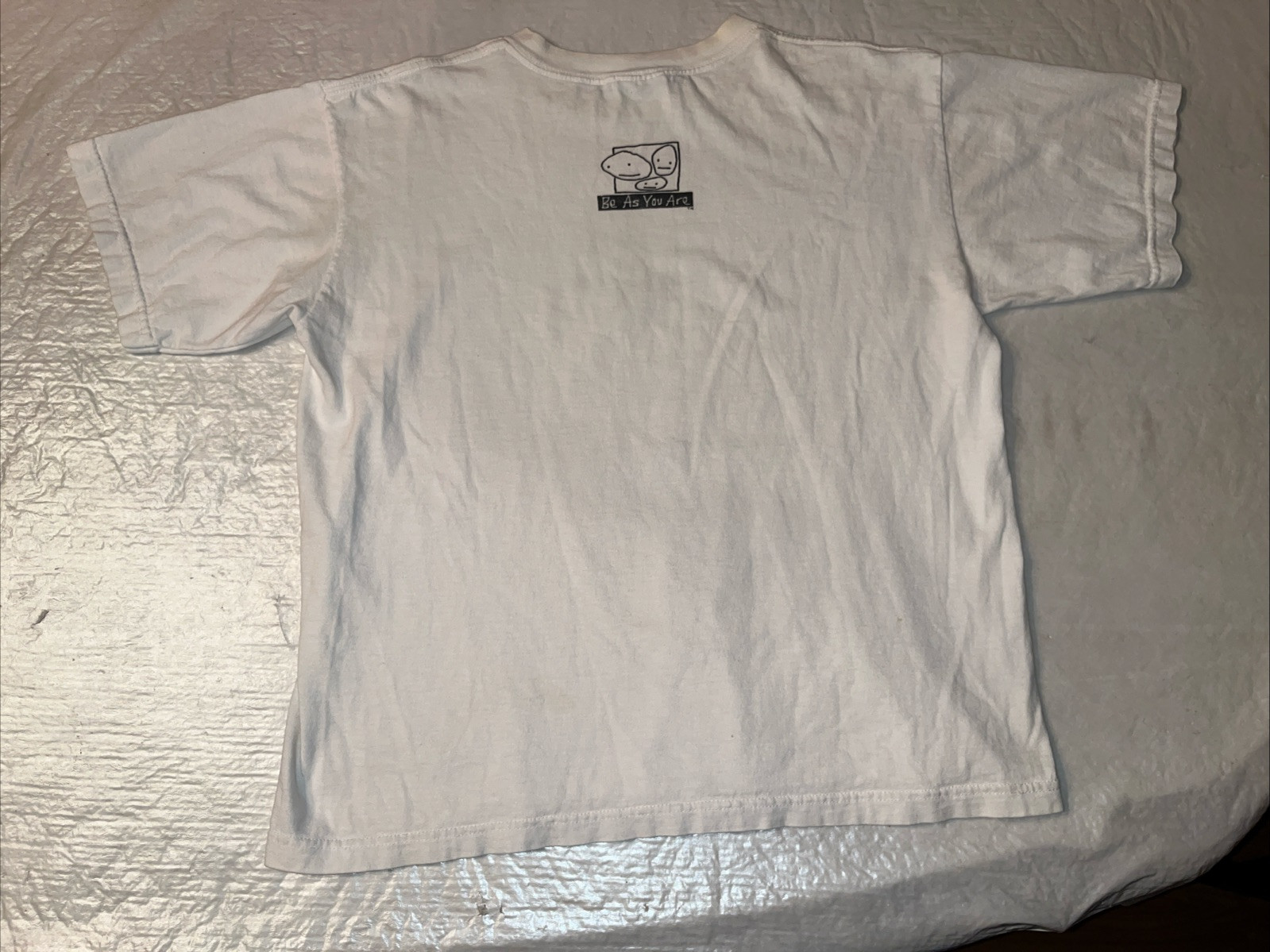 vtg 1999 MADE IN USA Margarita Girl cartoon Be As You Are white shirt XL womens