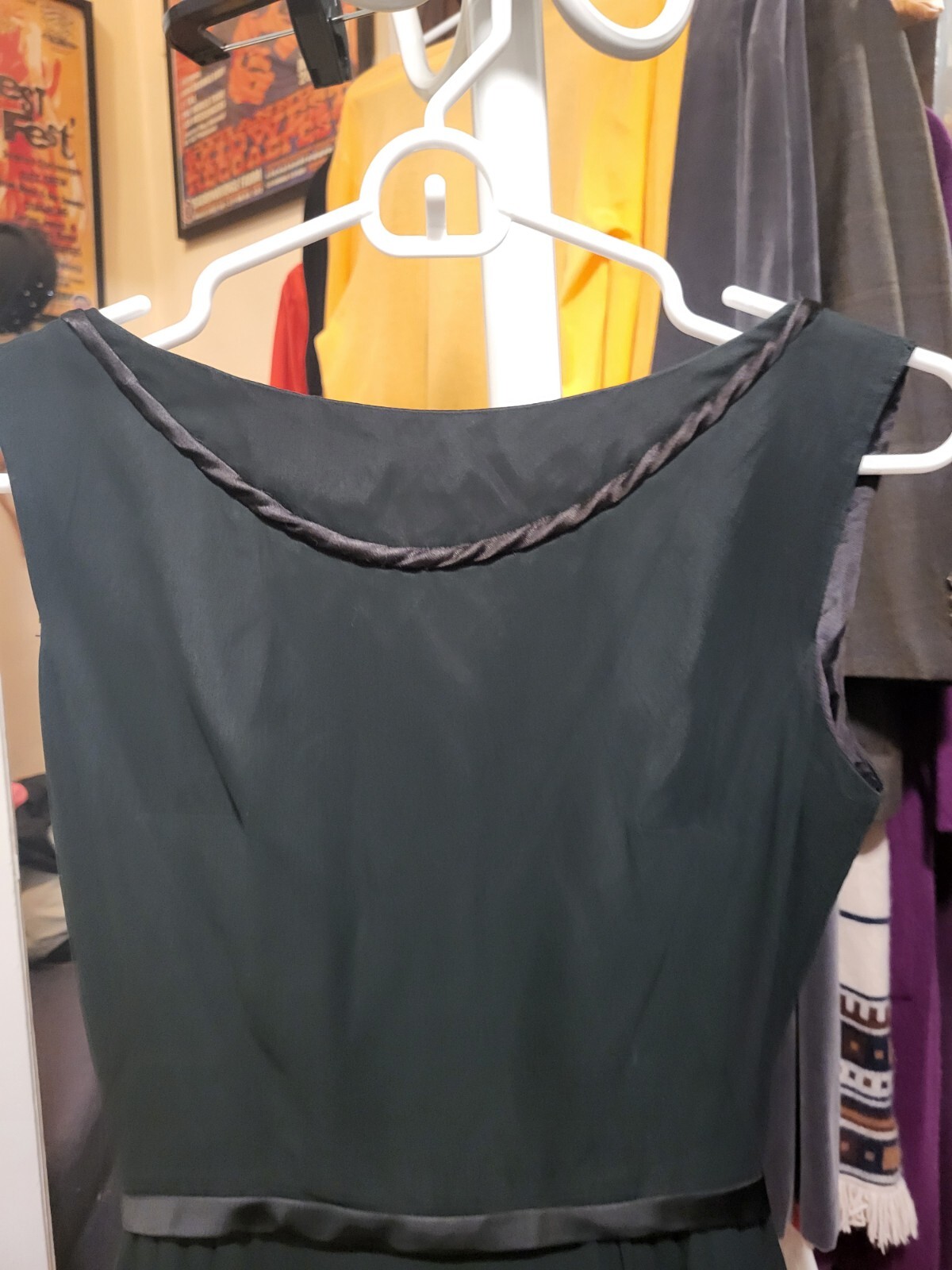 Vintage Another Ann Barry Jr Little Black Dress & Deep V Back Dress S