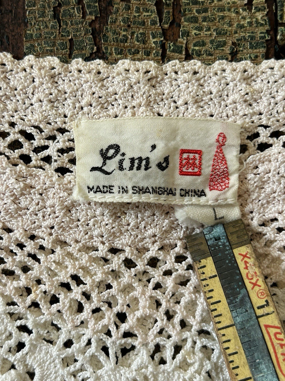 Vintage Crochet Cropped Top~Short Sleeve~by Lim’s~1980’s~Pink & White
