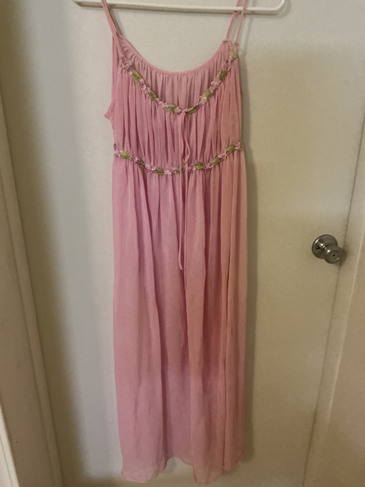 VINTAGE PEIGNOIR SET NYLON CHIFFON I DREAM OF JEANIE STYLE NIGHTGOWN UNION MADE