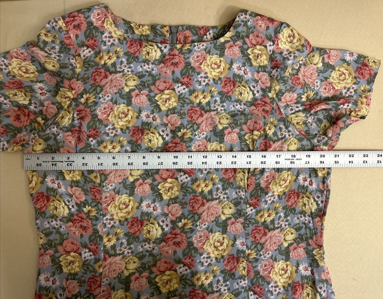Vintage 90s Y2K Blue Floral Maxi Dress BOHO modest Prairie Cottagecore No Brand