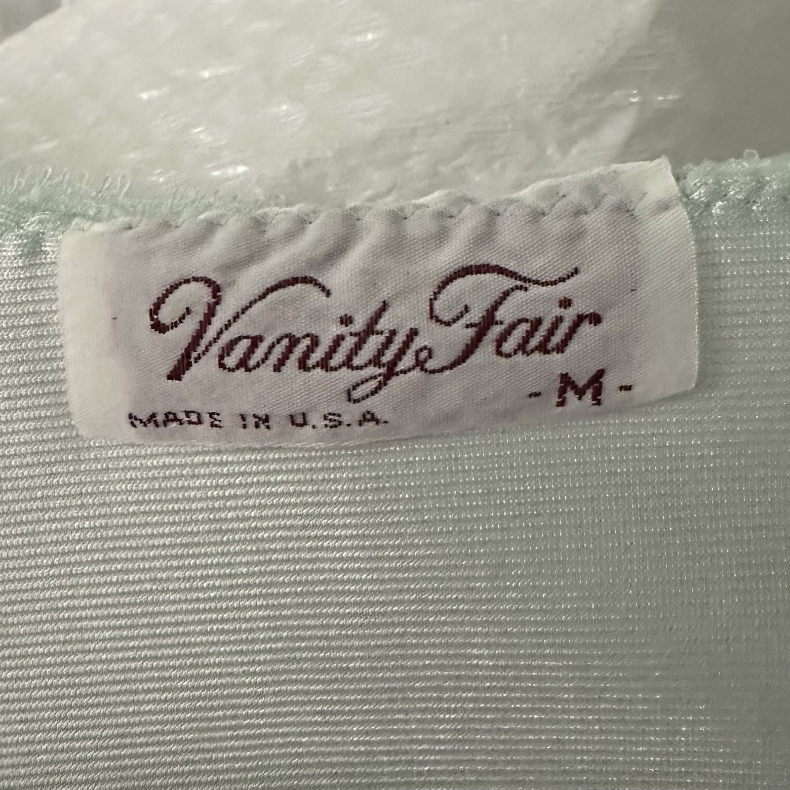 Vintage Vanity Fair Pale Aqua Med Embroidered Floral Lace V-Neck Bed Jacket