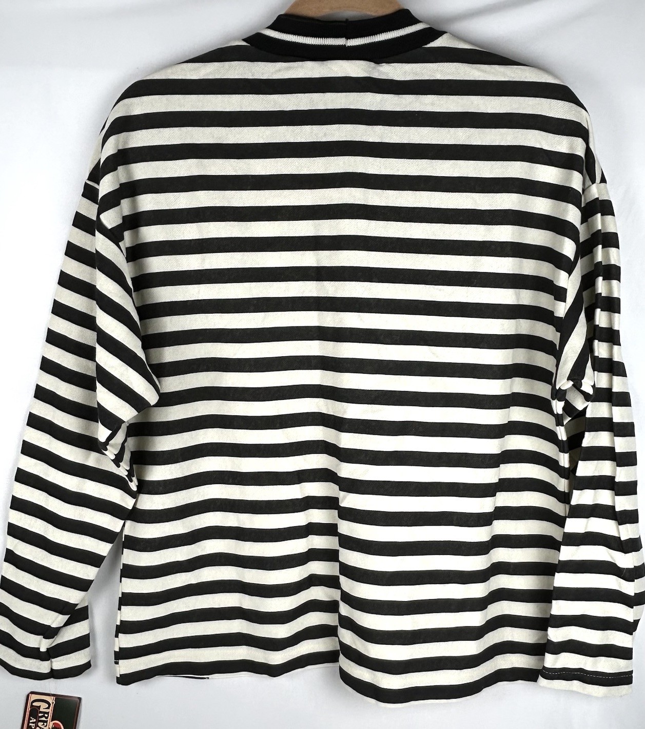 NWT Vtg Pro Spirit Equipment Striped Sweatshirt Womens M Spell Out Oversized Y2K