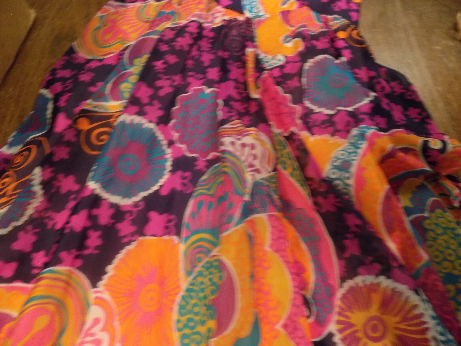 Don Luis vtg Halter Maxi Dress & Sheer Jacket BOLD Groovy Purple Orange Pink M