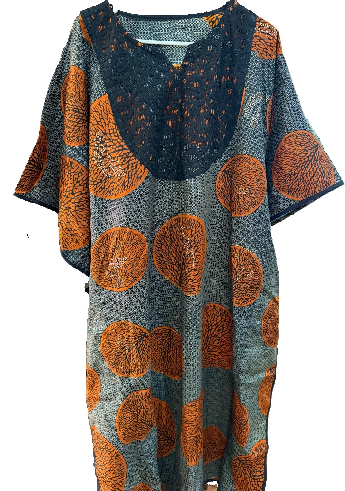 Black And Orange Kaftan Extra Large No Tags