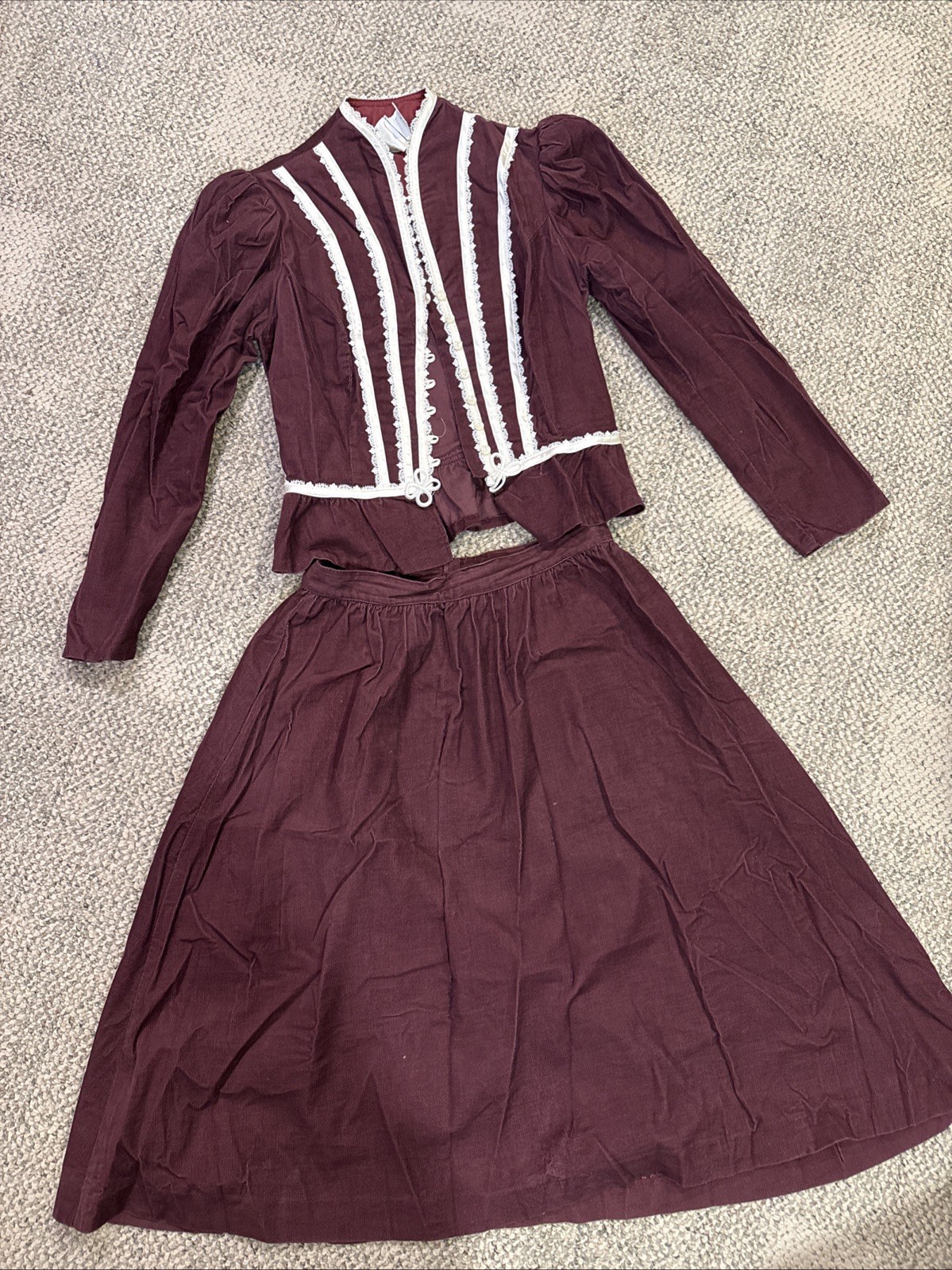 Vintage Gunne Sax by Jessica Corduroy 2pc Dress Jacket Medieval Renfaire sz 11
