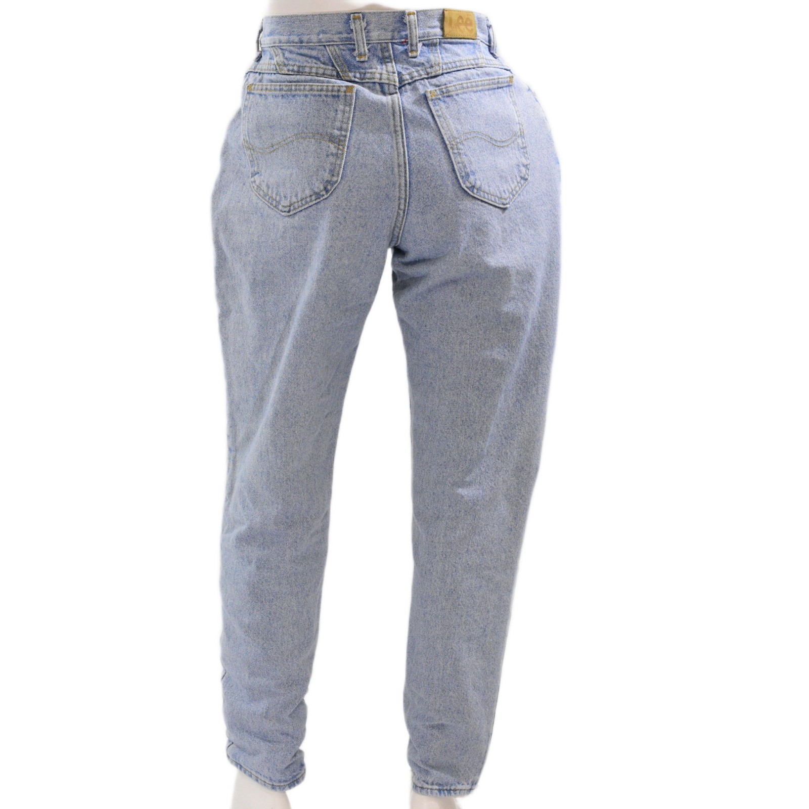 80s Vintage Lee Light Stone Wash Tapered Jeans Womens M High Waist Mom Jeans 10