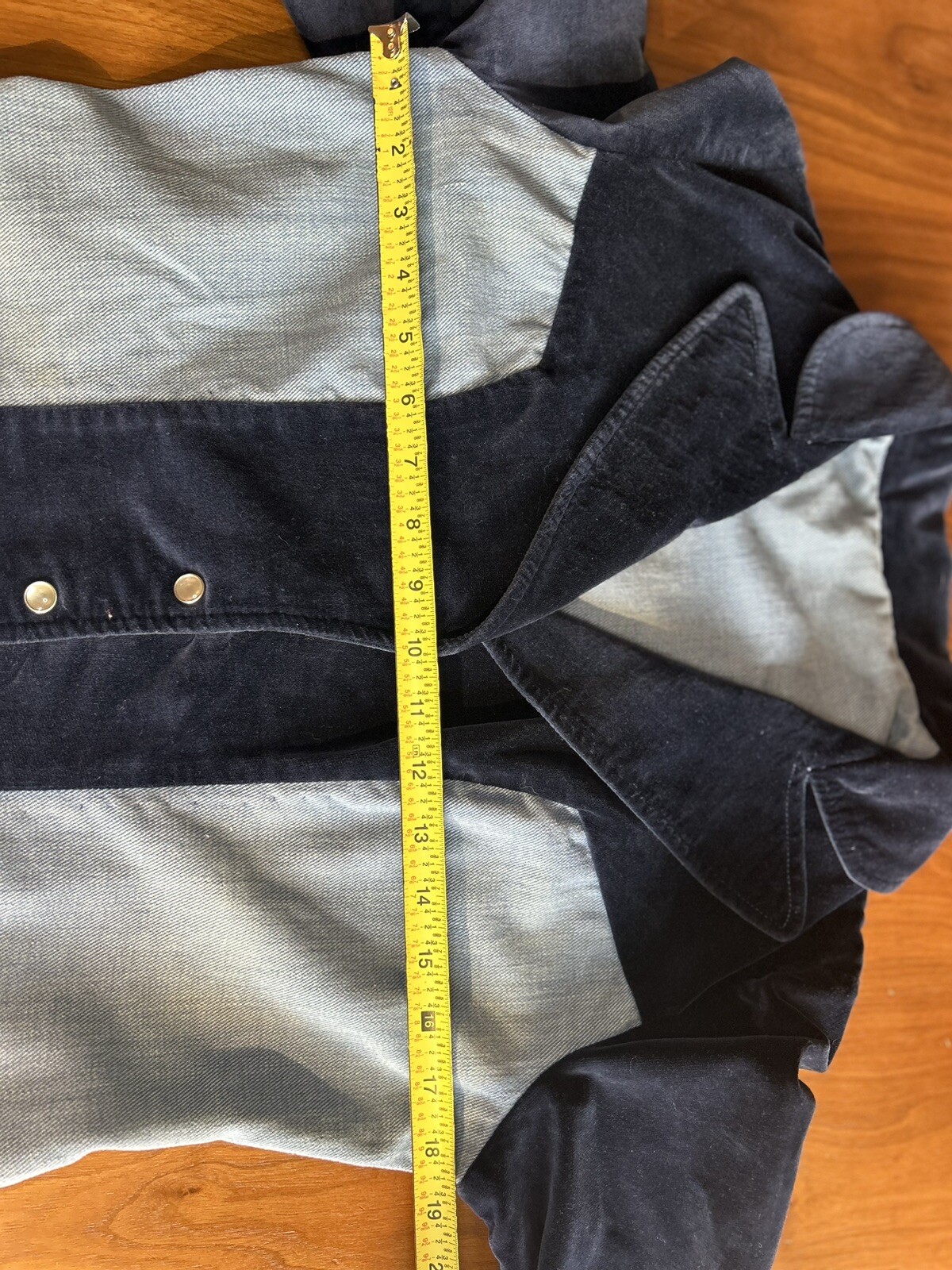 70’s Blazer Jacket Modern Juniors 100% Cotton Velvet & Denim Union Made In USA S