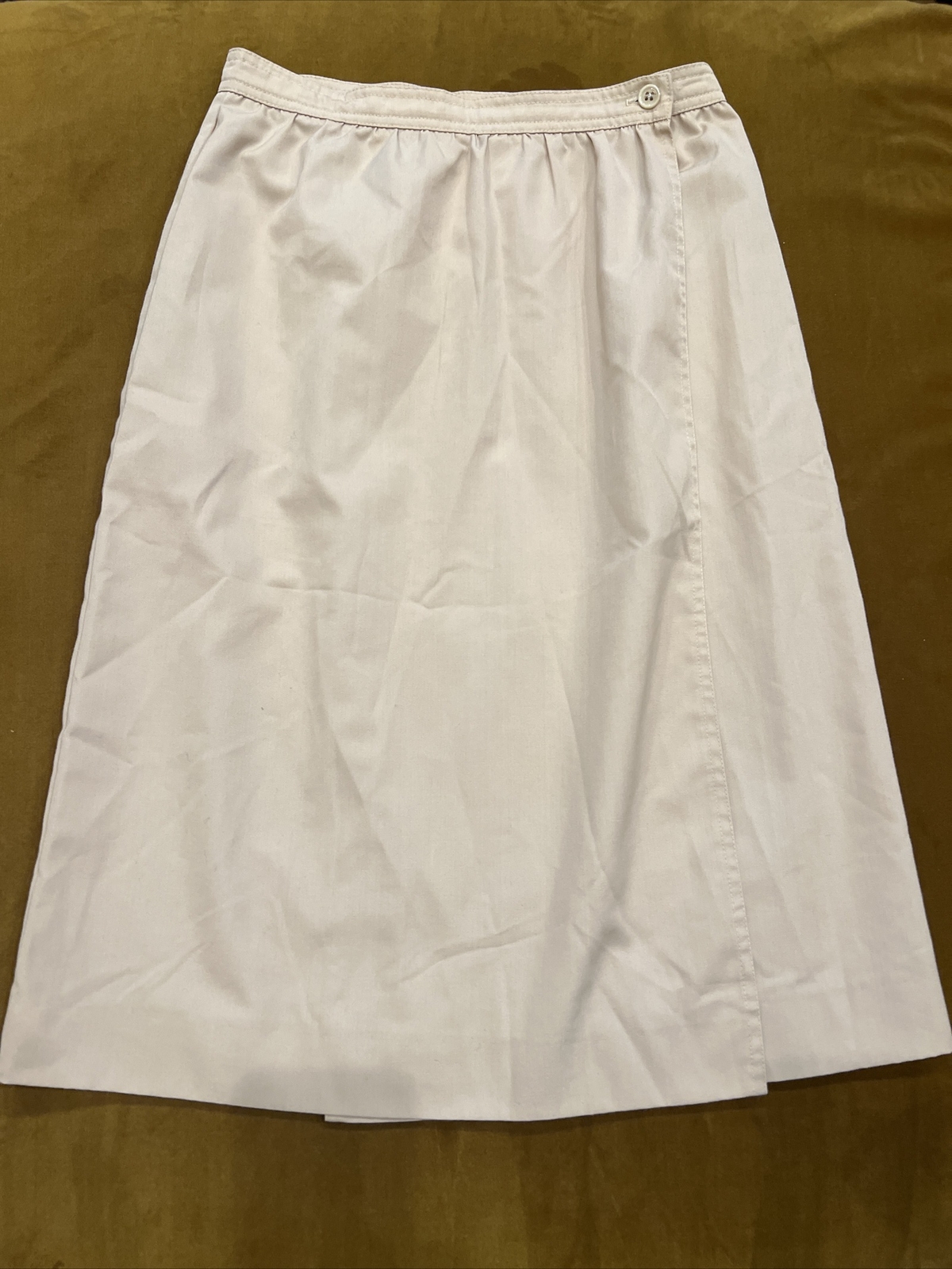Vintage Happy Legs Skirt 1970s Wrap Skirt Knee Length Size 9 Khaki