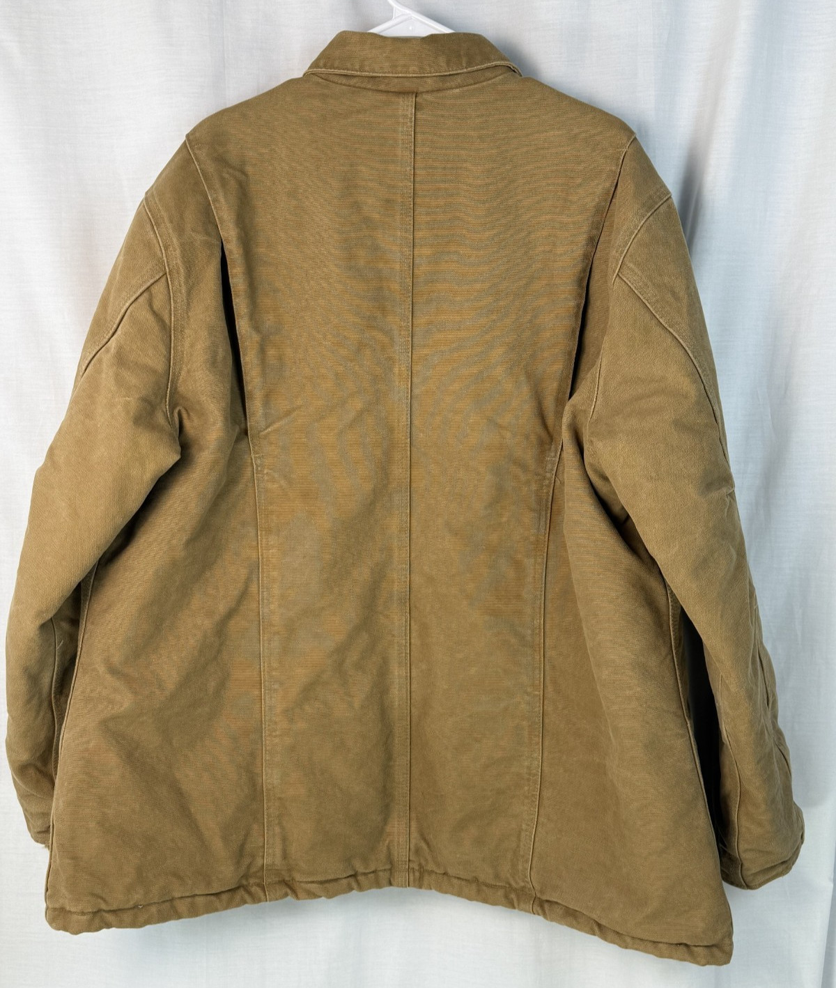 Vtg Carhartt for Women Canvas Camel Quilted Coat RN14806 Sz 2XL