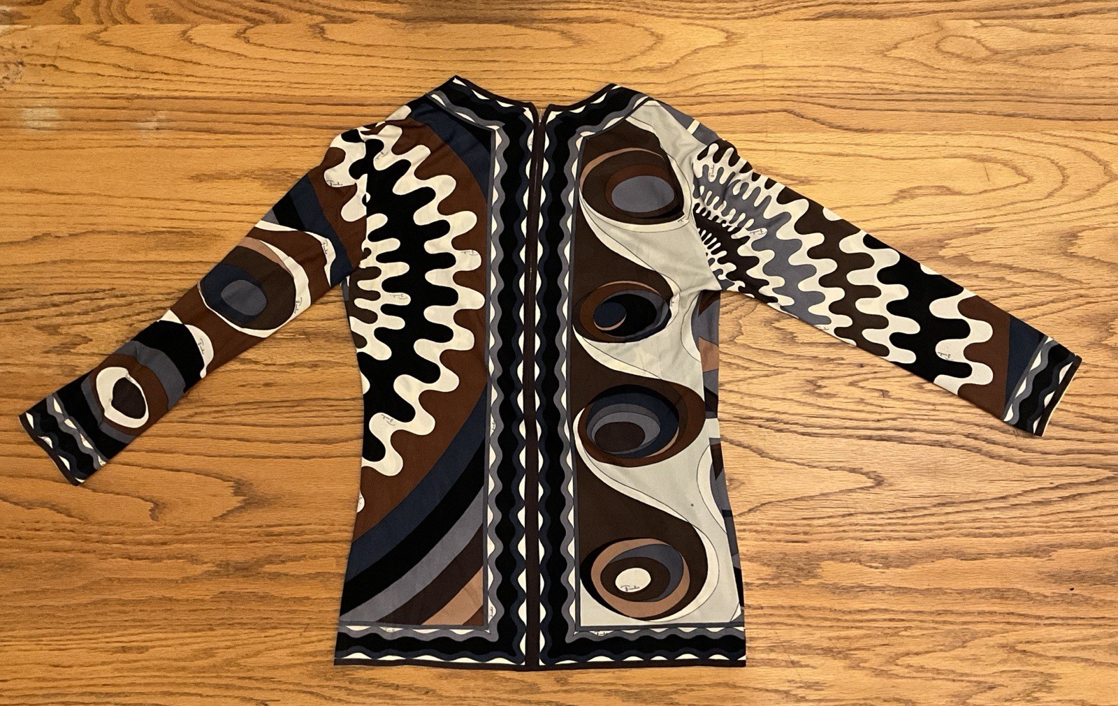 Vintage 1960’s Emilio Pucci Silk Jersey Top with Bracelet-Length Sleeves