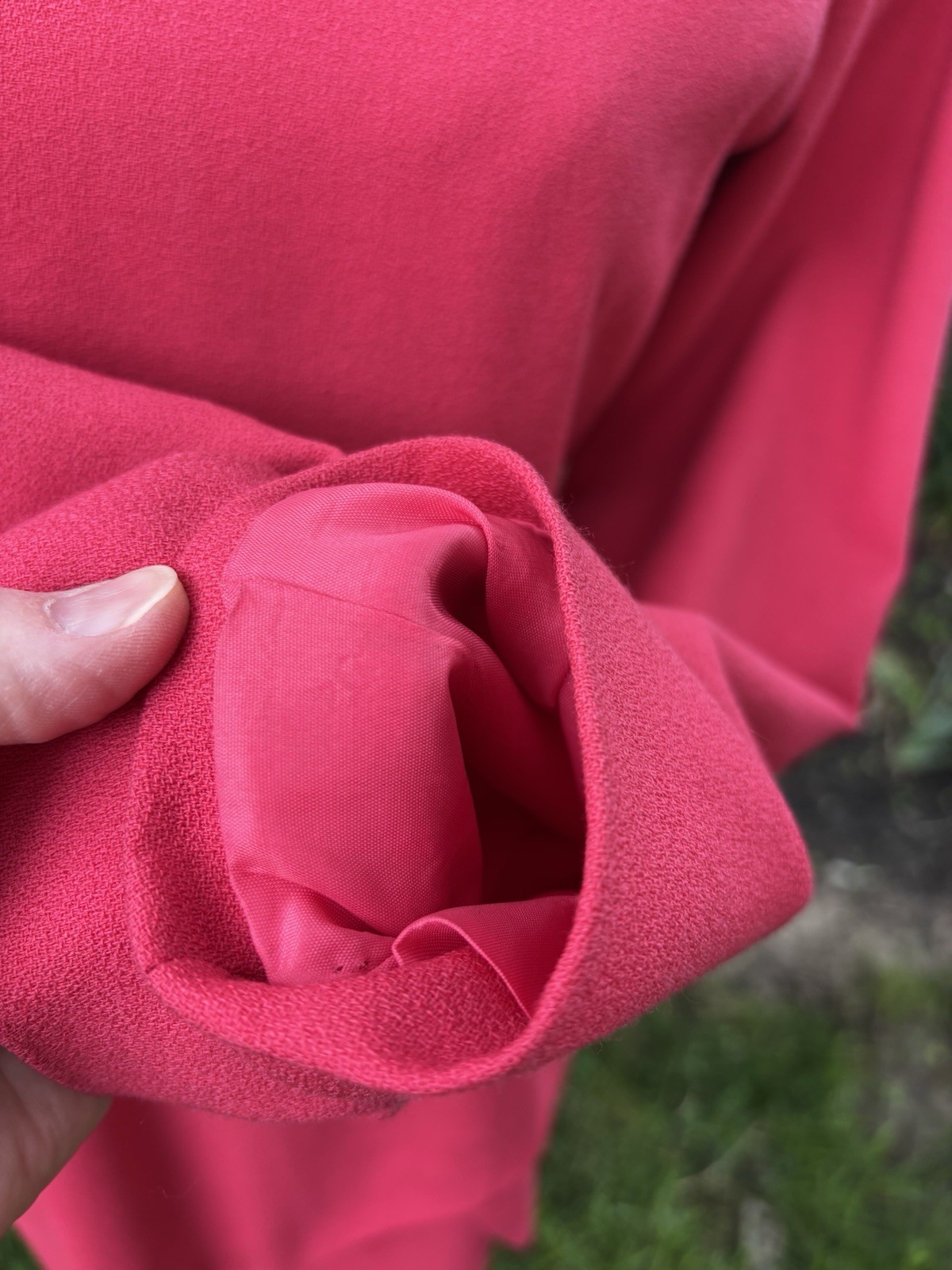 VTG 80s Dress Peplum 80s Career Cocktail Small Sz 4 Pink Wool Union 34x30x34″