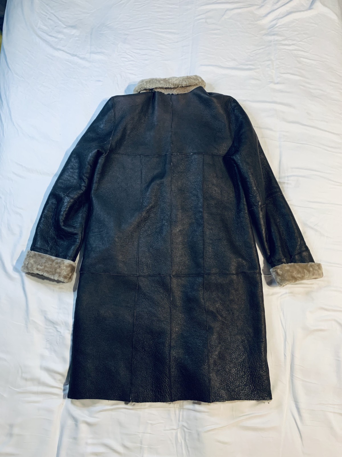 Vintage 100% Real Shearling Long Coat – Made in Argentina – Size S