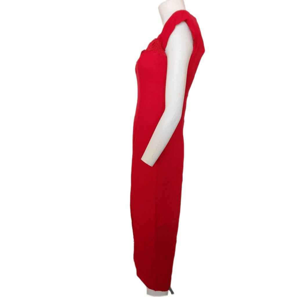 Jay Jacobs size 9-10 vintage Marilyn Monroe wine red sweetheart high slit dress