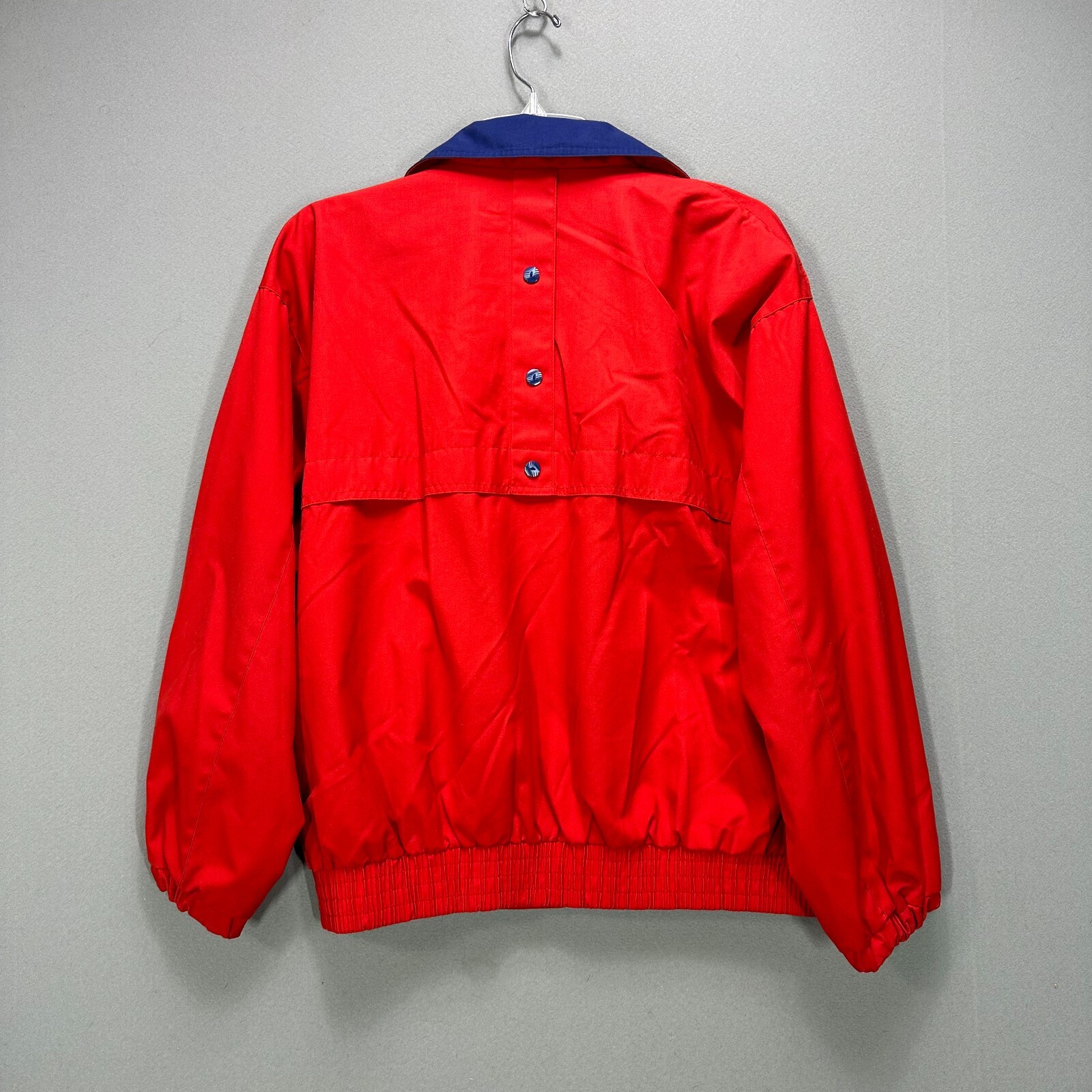 Sergio Valente Vintage 80s jacket Bomber Red Blue Zip Button Size Small Adult