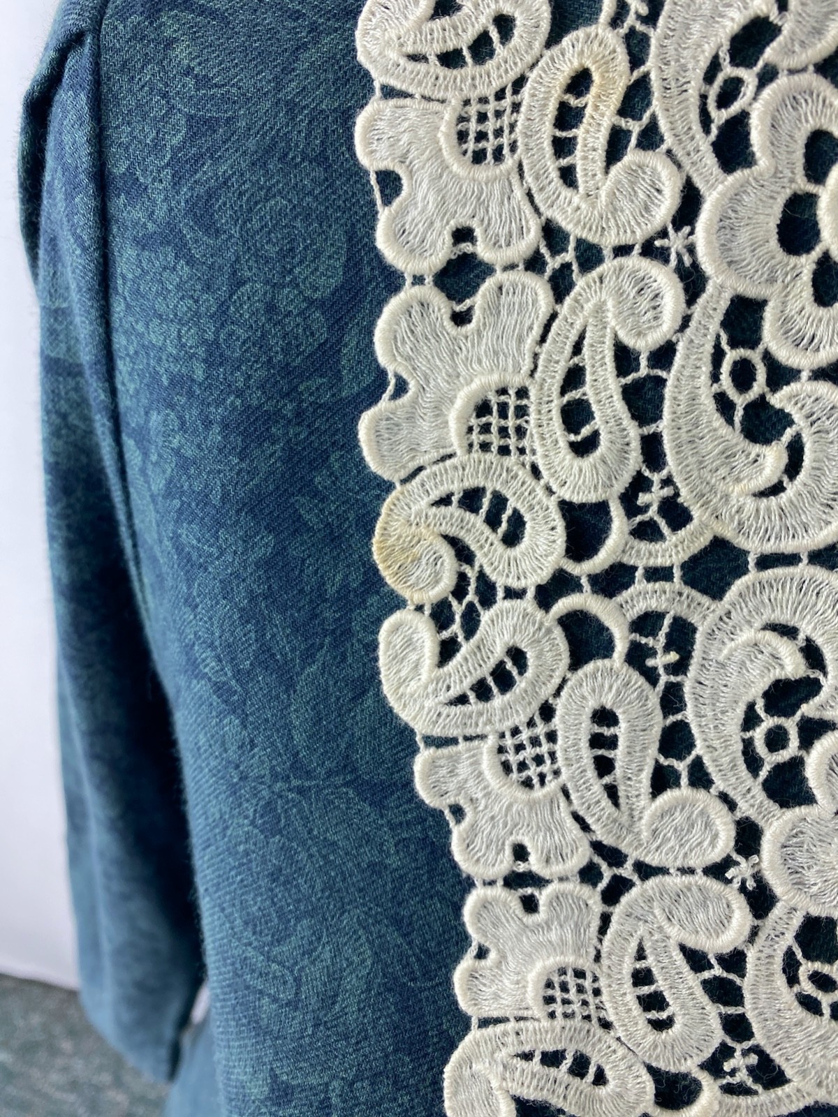 Laura Ashley Vtg 80s 8 Prairie Cottagecore Drop Waist Floral Lace Bibbing