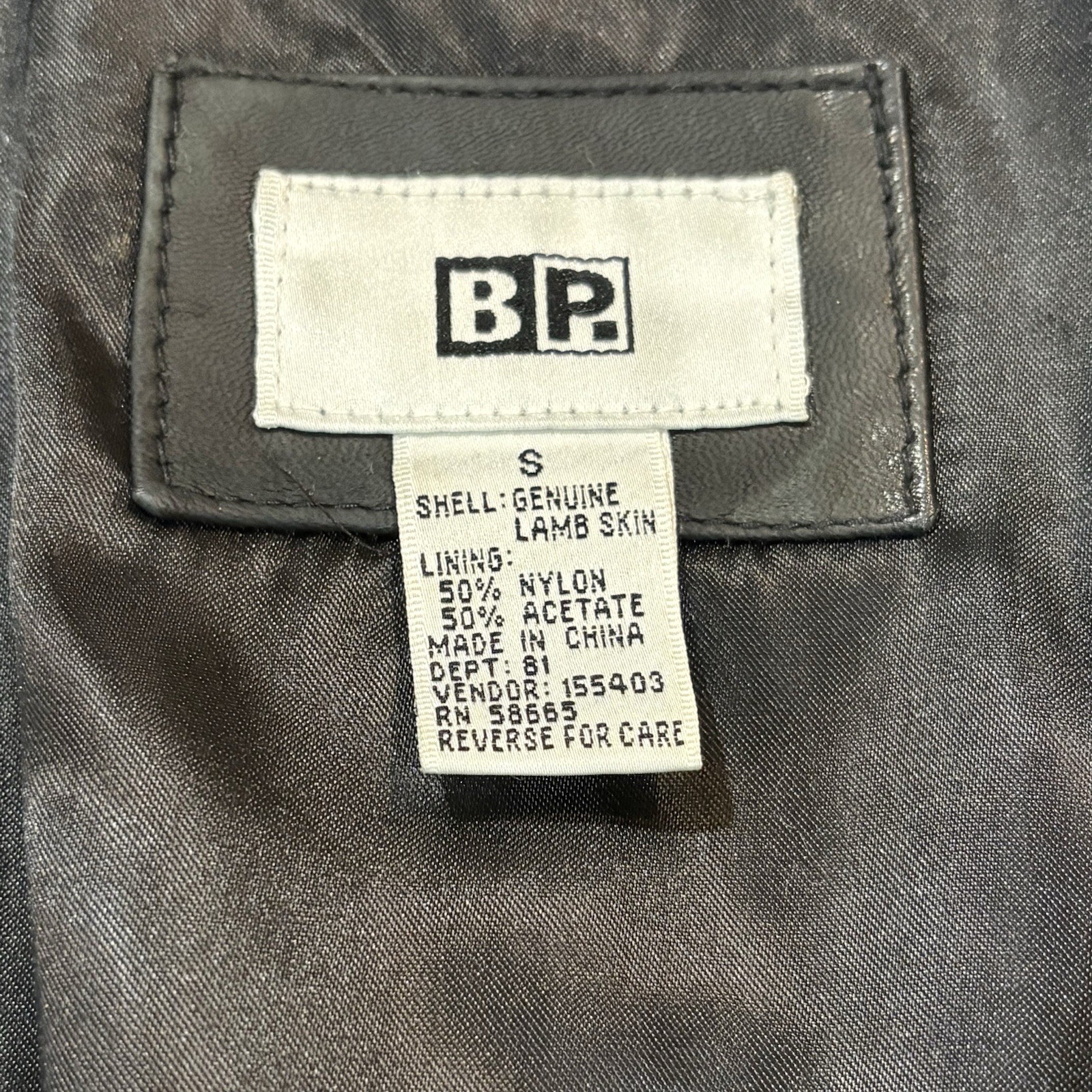 Vintage BP Black Lambskin Leather Jacket Zip Fitted Y2K Women S