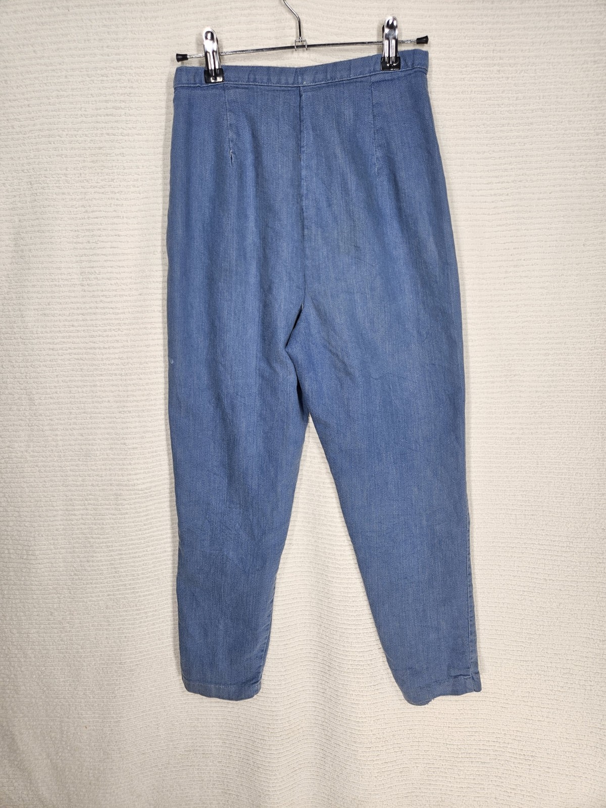 Vintage 1960s Side Zip Jeans Denim Pedal Pusher 25w Metal Zip No Pockets Worn