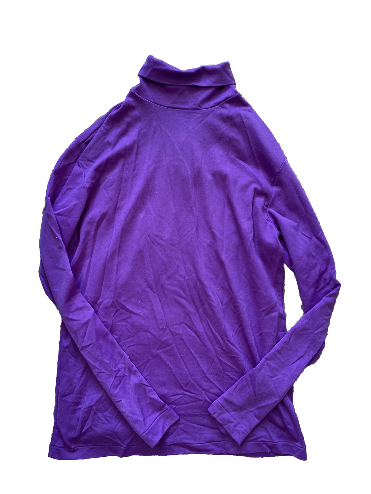 Vintage Blouse Shirt Top Womens Purple Mock Neck Turtleneck Small