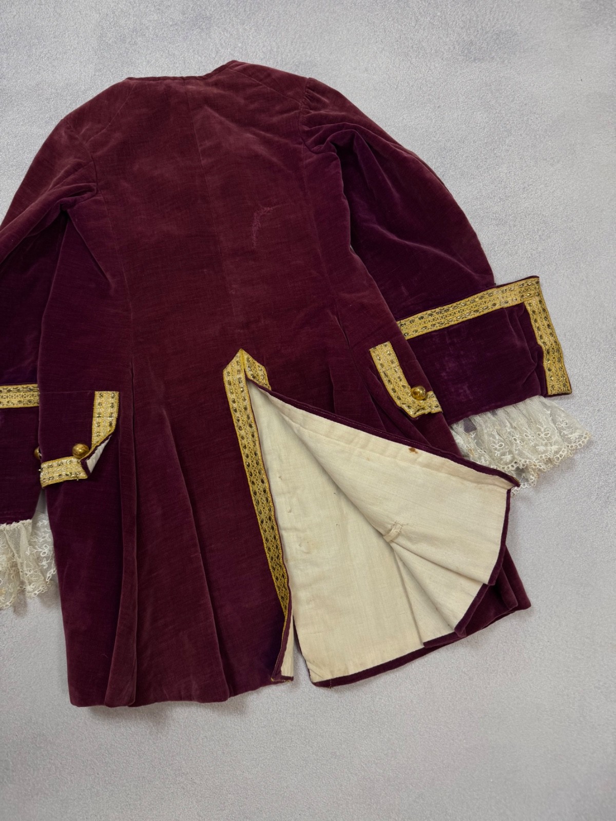 Rococo True Vintage Antique 18th Century Womens Frock Coat Jacket Red Very Rare