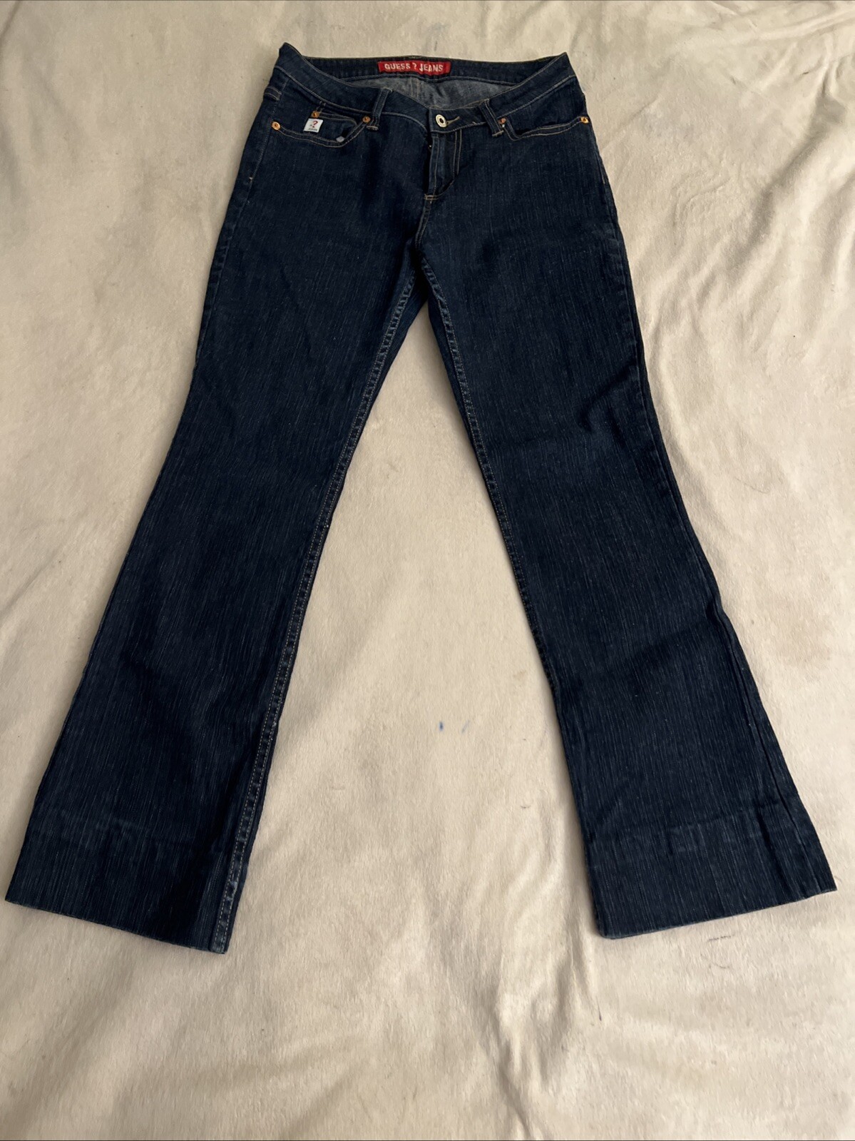 Vintage 90’s Guess Bootcut Flare Jeans Size 31 x 29” Y2K Hemmed Dark Wash Hemmed