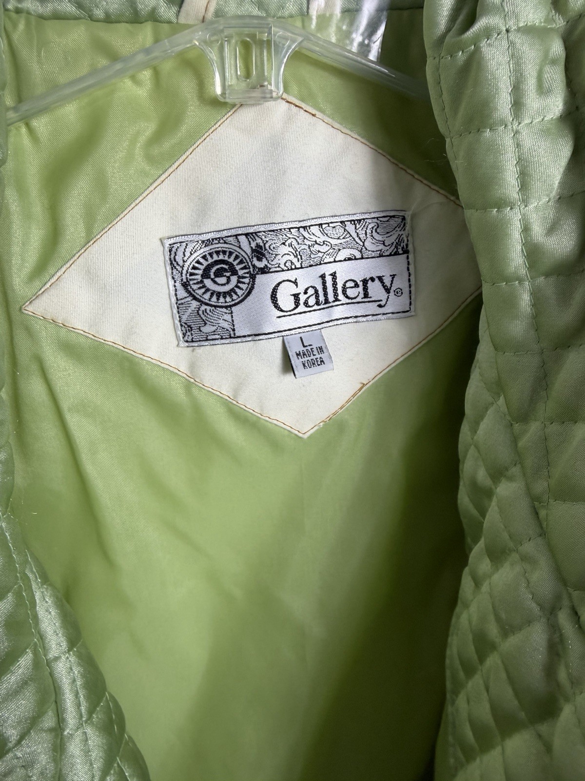 VTG J Gallery Quilted Patchwork Puffy Bomber Jacket Woman’s Size L Zippers