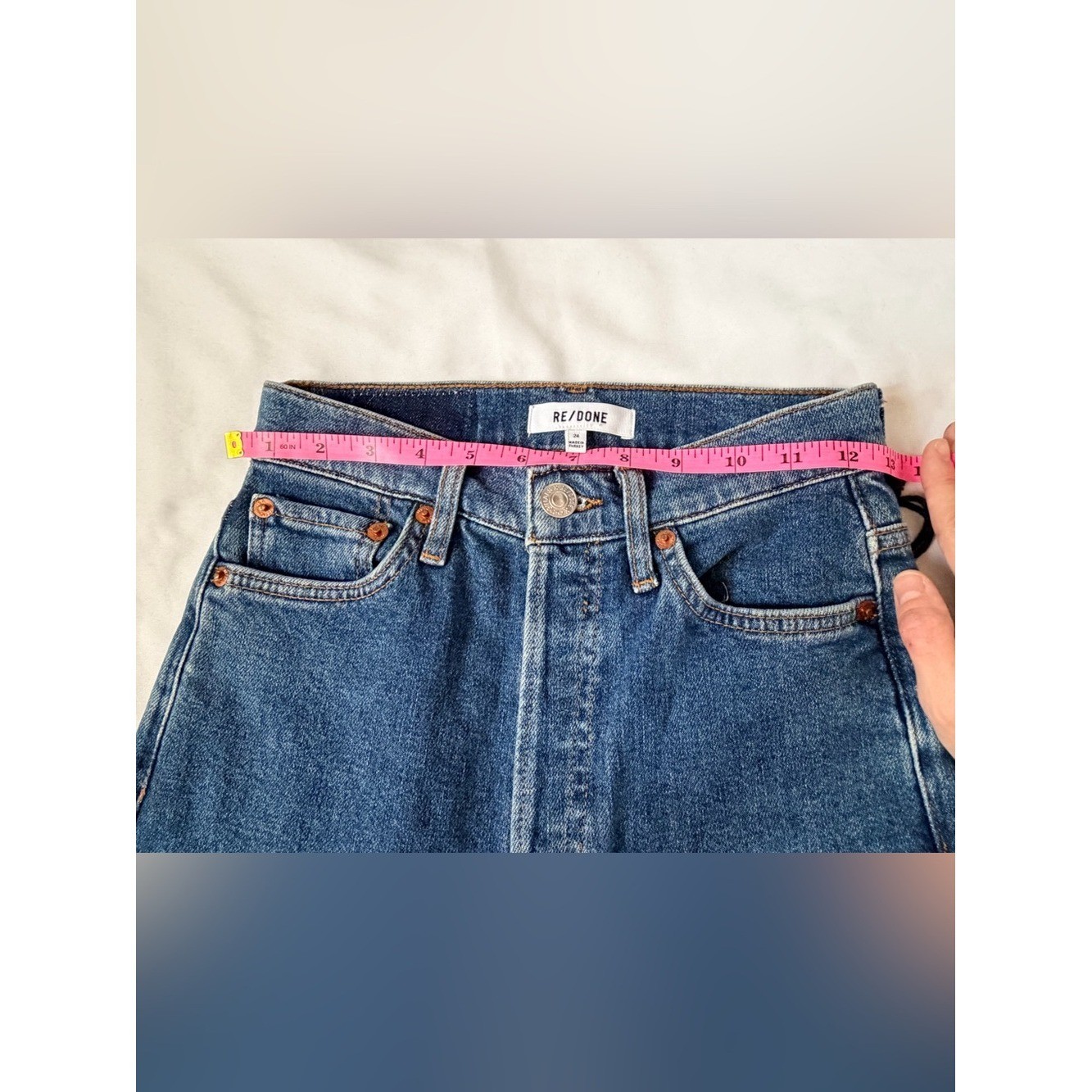 NWT Re/Done 90s High Rise Ankle Crop Denim Jeans Western Rinse Size 24