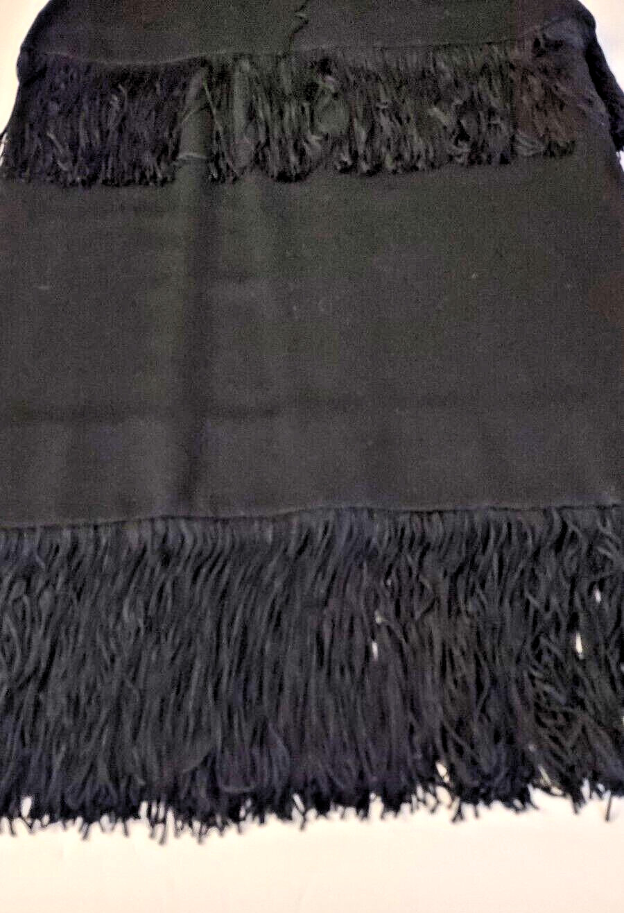Elinor Gay Original Vintage Black Fringed Dress 20’s Style Sz. S