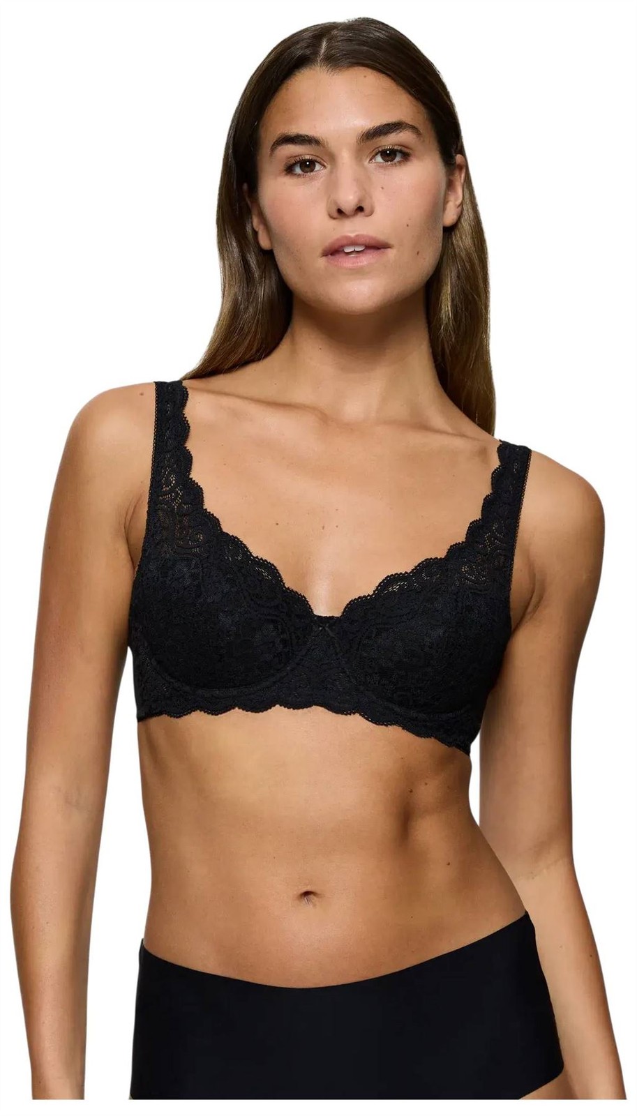 Triumph Womens Amourette Wired Padded Lace Bra – Black