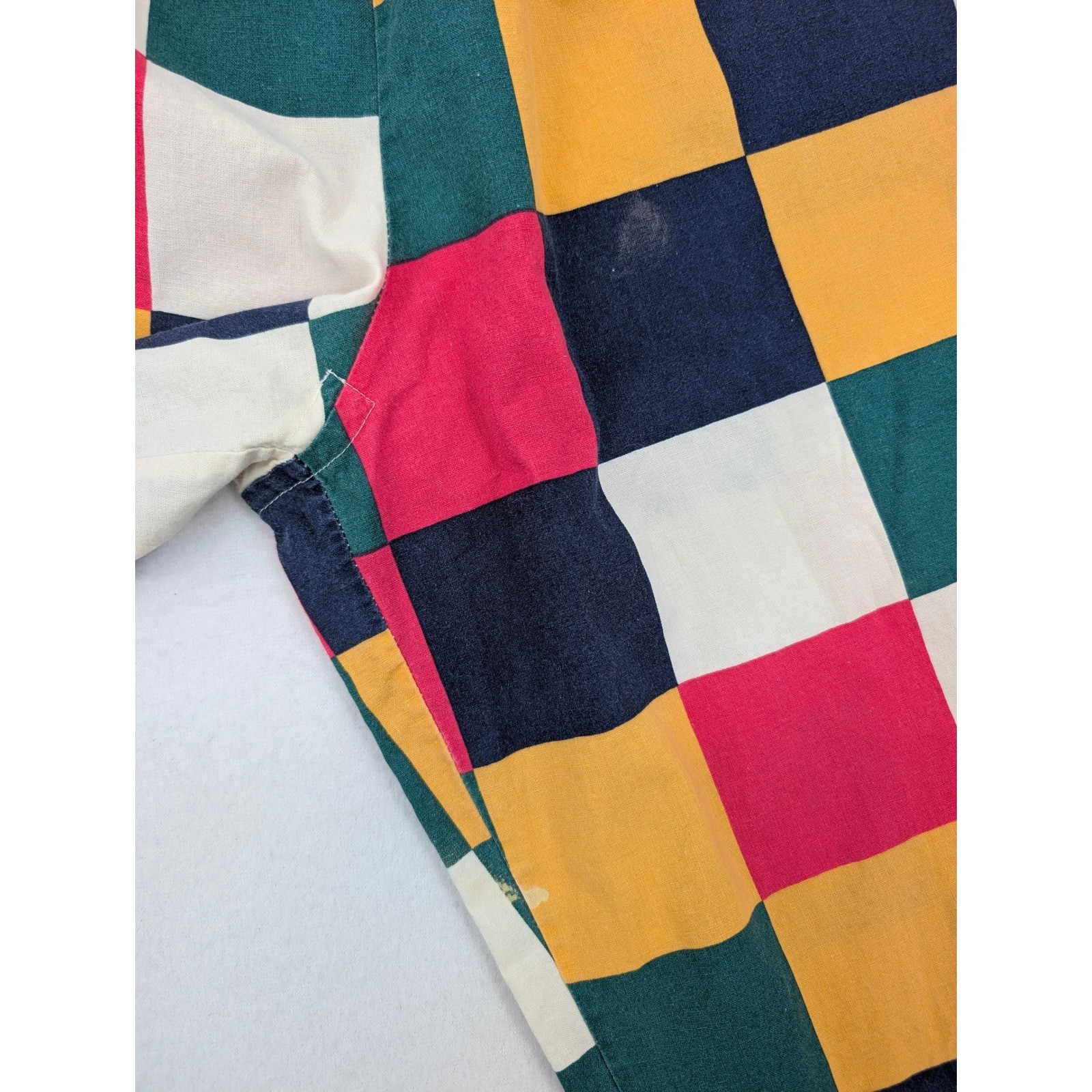 Vintage Sunday Ross Japan Colorblock Pajama Set M Cotton Lounge Sleepwear 2 Pc