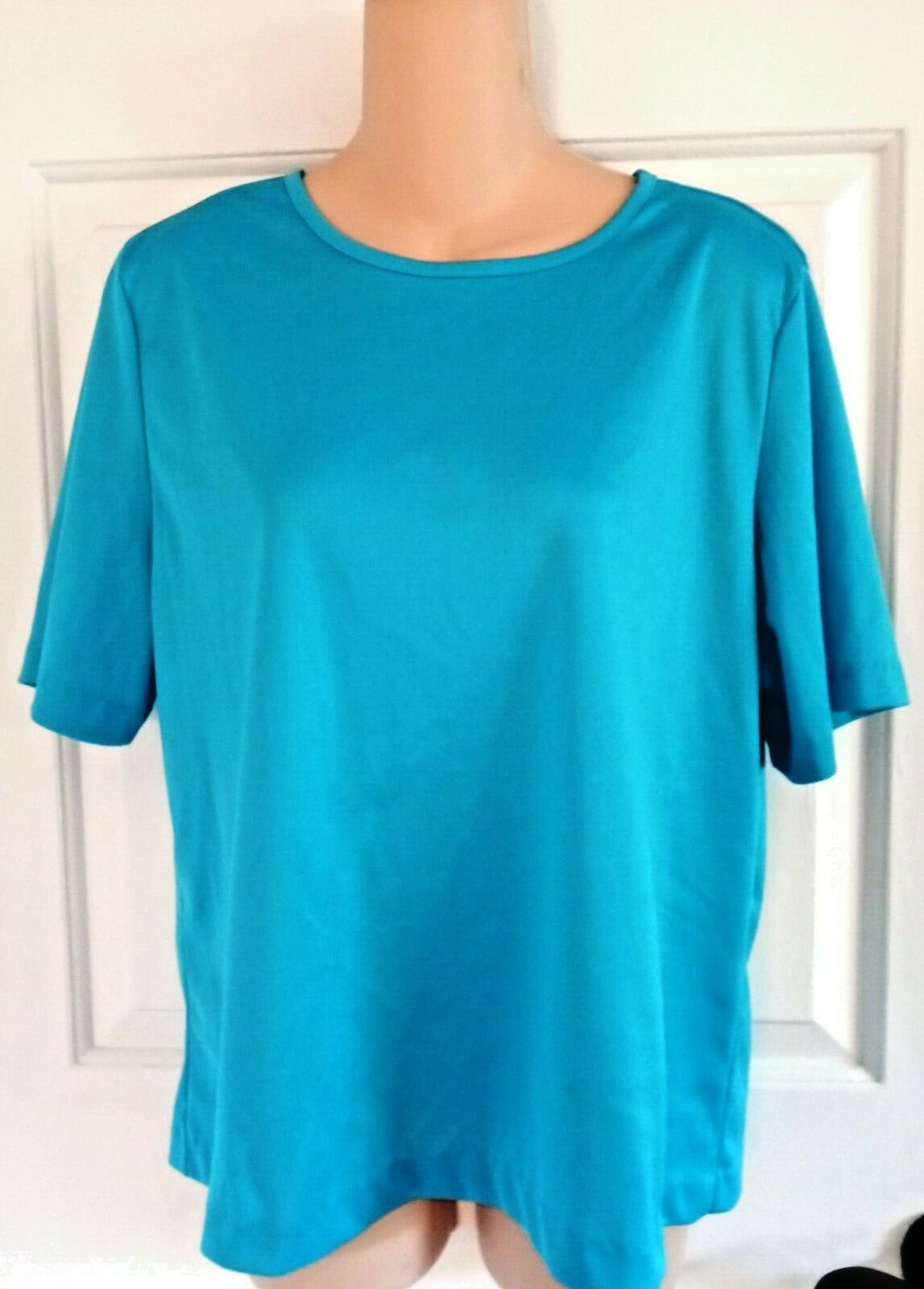 Vintage Blair Women’s 100% Polyester Top Medium Turquoise RN 37863 05
