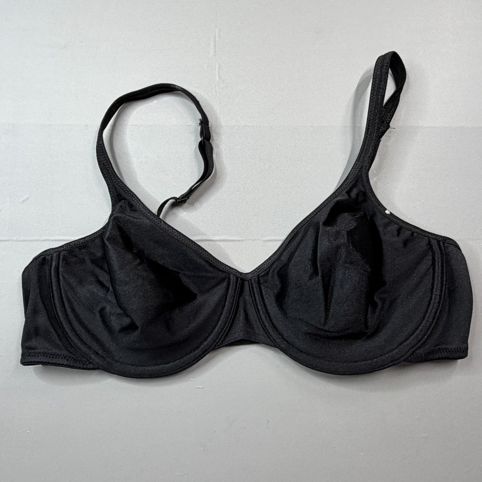 Vintage Vanity Fair Bra 36C Black Unlined Cup Underwire Adjustable 75-122