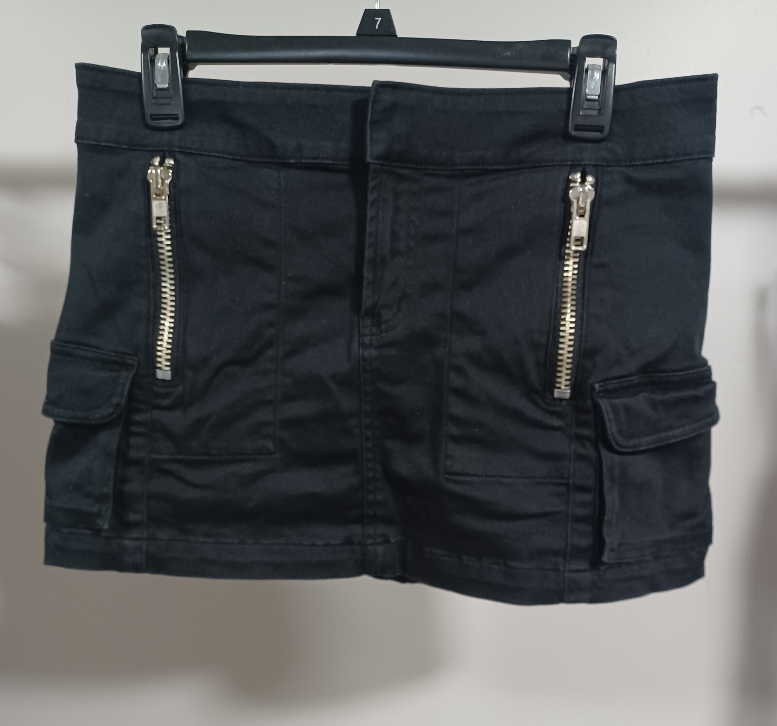 Vintage 90s SQUEEZE Mini Skirt Black Punk Goth Metal 9/10